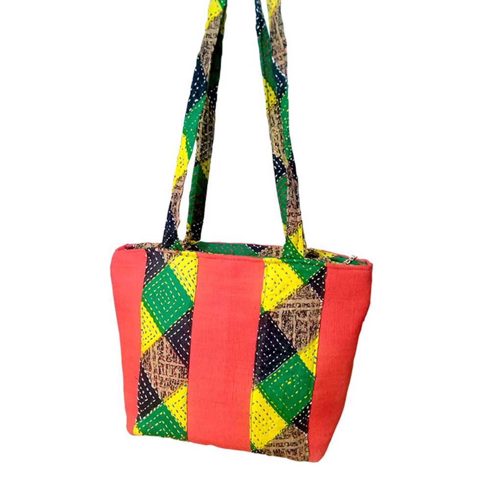 Ladies Bag Price in Bangladesh, Jute with Patchwork Design