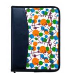 Jute Cotton Multi-Colour Printed A4 File Organizer Folder - Best Document Holder by Karujog
