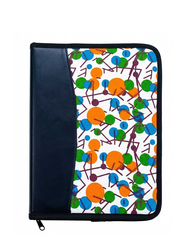 Jute Cotton Multi-Colour Printed A4 File Organizer Folder - Best Document Holder by Karujog